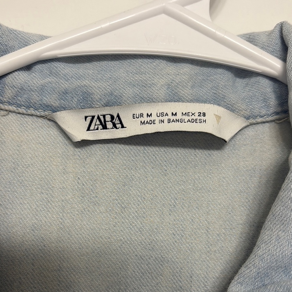 Zara Blue High-Waisted Straight-Leg Jeans - Picture 4 of 4